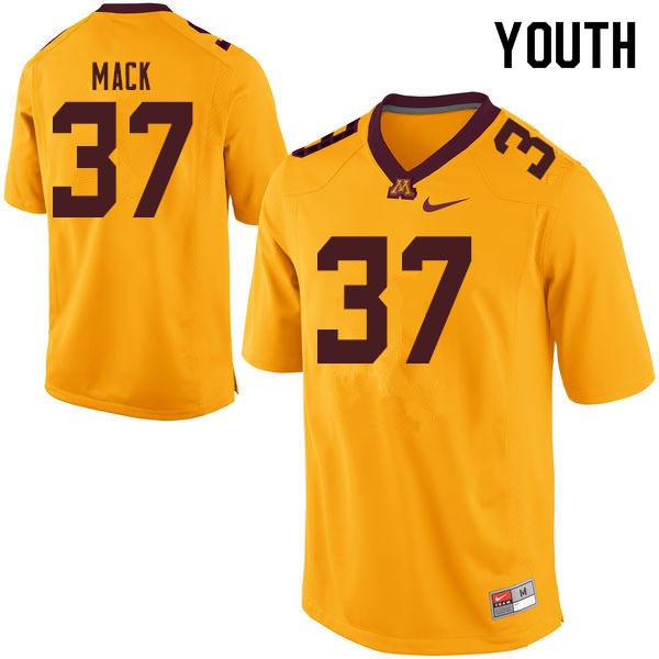Youth #37 John Mack Minnesota Golden Gophers College Football Jerseys Sale-Gold